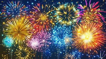 Colorful Fireworks Display