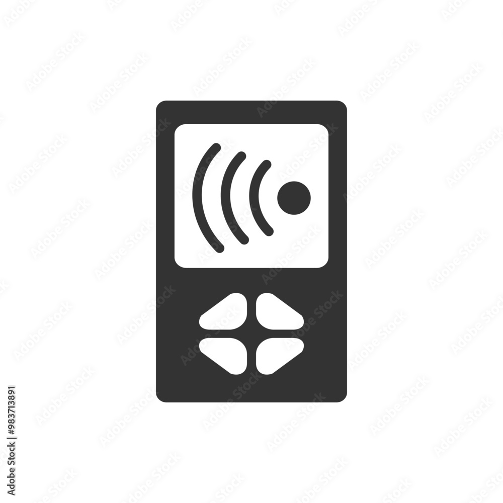 Poster remote control icon with wireless signal design. icon depicting a remote control with a wireless sig