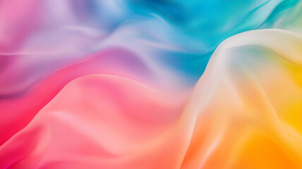 Obraz premium Soft, flowing fabric in pastel hues creates a colorful abstract display of movement and light