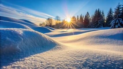 Smooth snow bank illuminated by the sun, Snow, Winter, Minimalistic, Nature, Landscape, Sunlight, Bright, White, Cold
