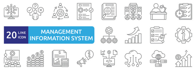 Management information system icon set © Dahlianiqi