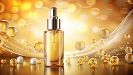 Naklejka premium of a collagen skin serum and vitamin, emphasizing skin care and cosmetics solution, , collagen, skin serum, vitamin