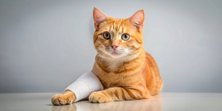 of an injured orange cat, cat, orange, injured,pet, animal, feline, sad, hurting, domestic, art, cute, graphic, wounded