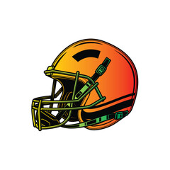 Fototapeta premium American football helmet. Original vector illustration in vintage style.