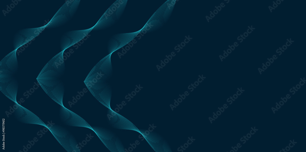 Poster abstract particle flowing wave pattern with muted monochrome tones and fluid curves, ideal for sophi