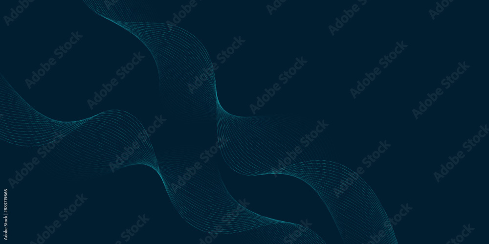 Poster abstract particle flowing wave design with sharp angles and contrasting colors, ideal for profession