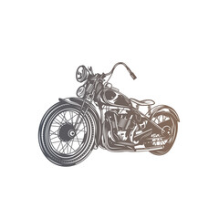 Classic vintage motorcycle. Original vector illustration in vintage style.
