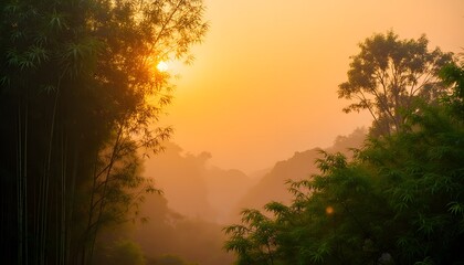 Fototapeta premium sunset in the mountains