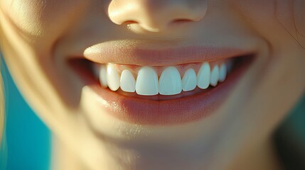 Fototapeta premium Close-up of a person smiling with a bright white smile