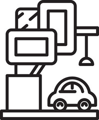 Modern Building Line Icon