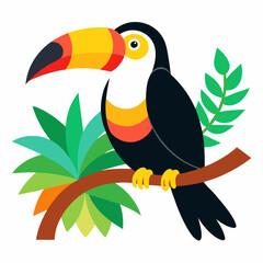 a playful toucan perched on a branch 