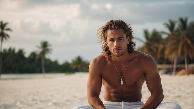 
Man on the beach - surfer on the beach - shirtless man - shirtless surfer - man on vacation - man relaxing - handsome surfer - hot surfer.

guy on the beach - surfer on the beach - shirtless guy - sh
