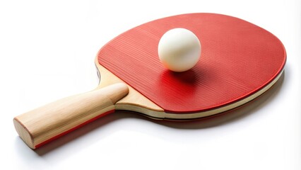 Ping pong racket and ball on white background, ping pong, sport equipment, table tennis, playing, recreation, leisure, competition