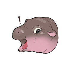 Baby Hippo with random mood