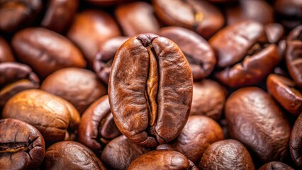 Roasted coffee bean close-up for background, coffee, bean, roasted, dark, brown, texture, background, aroma, caffeine