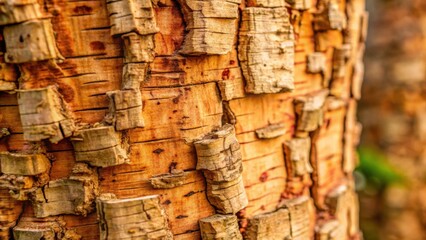 Close up of textured cork tree bark , cork tree, nature, close up, texture, background, organic, natural, macro, detailed