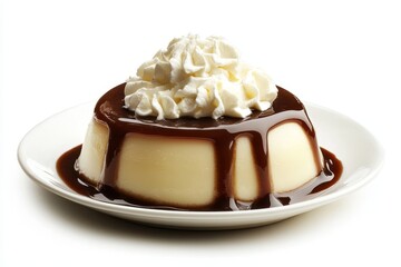 Creamy Bavarian Cream Dessert with Chocolate Sauce, a classic German treat, perfect for any occasion.  This rich and decadent dessert features a smooth, creamy custard base topped with a generous serv