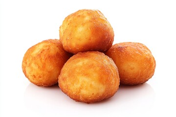 Crispy golden brown Kartoffelkloeße potato dumplings, a traditional German comfort food, ready to be enjoyed.