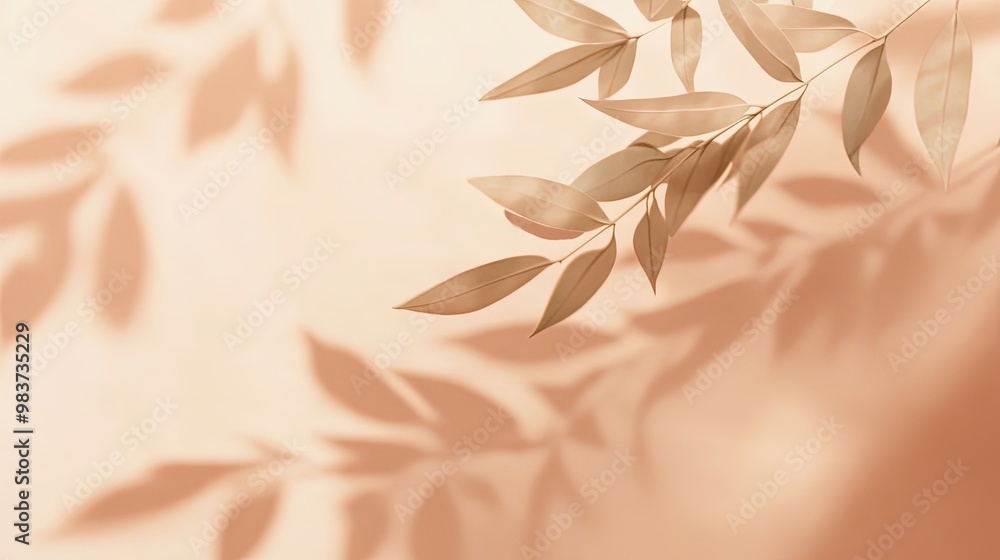 Poster minimalistic soft blurred background with leaf shadows for elegant design