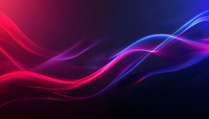 Abstract neon light background with blue and red glowing lines on a dark purple backdrop