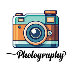 Stylish Camera Vector Illustration – Modern Photography Design