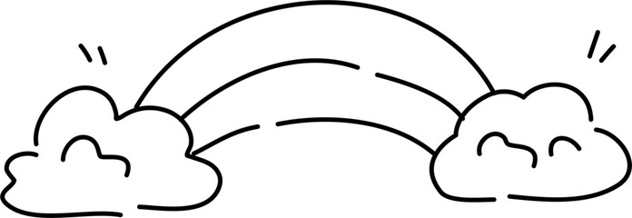 Rainbow doodle line art