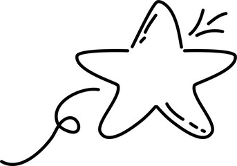 Cute star doodle line art
