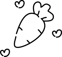 Cute carrot doodle line art