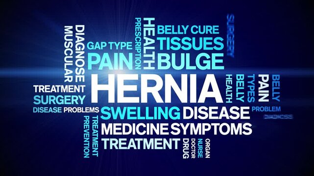 Hernia animated word cloud;text design animation tag kinetic typography seamless loop.