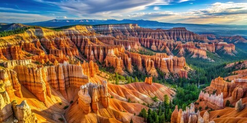 Aerial view of colorful hoodoos in Bryce Canyon National Park, Utah , Bryce Canyon, aerial, view, hoodoos, colorful
