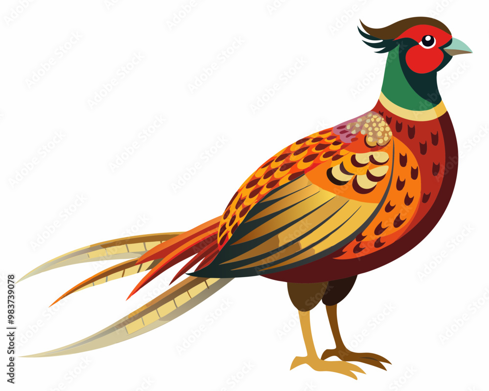 Canvas Prints Common pheasant bird vector art illustration