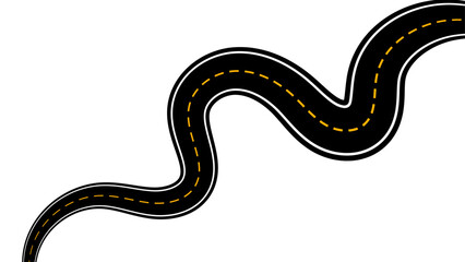 Straight and winding road road. Seamless asphalt roads template. Highway or roadway background. Seamless highway marking Isolated on background. Straight and winding road road. vector illustration