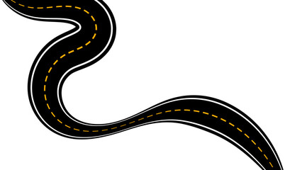 Straight and winding road road. Seamless asphalt roads template. Highway or roadway background. Seamless highway marking Isolated on background. Straight and winding road road. vector illustration