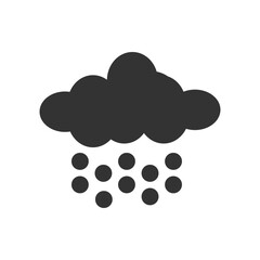 Weather Icon Representing Snowfall and Clouds. weather icon depicting black cloud with falling snowflakes, representing snowy conditions. Perfect for weather apps, forecasts, and winter-themed design
