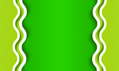 green gradient background with abstract 3d border wavy. abstract green light color paper cut stylish. horizontal banner template with copy space for presentation, web, advertise, flayer, brochure
