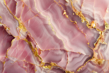  Luxury pink marble with golden veins, polished onyx background