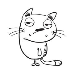 Obraz premium Cute and funny doodle style cat character illustration 
