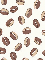 Coffee Beans Seamless Pattern Background Design