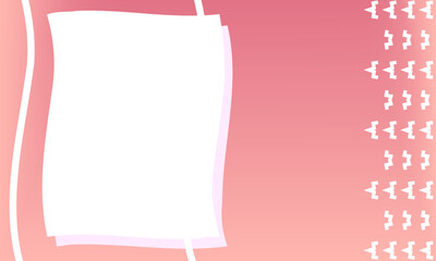 
blank paper with abstract shape ornament on pink background. empty paper note template. note book or book page. Design template. Vector banner for social media stories, web page, mobile phone