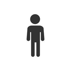 Human Figure Icon Illustration in Black and White. black and white illustration of a minimalist human figure icon, ideal for various design and communication purposes.