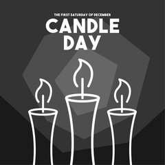 Candle Day. The first saturday on December. Poster, banner, card, background.