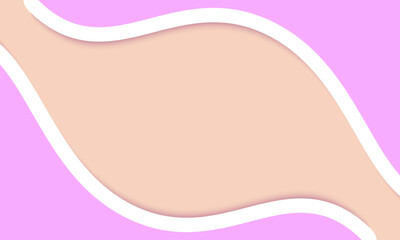pink frame background with wavy line on beige. Modern paper cut style. minimal background. sale banner promotion. social media post banner template. Digital marketing background. fashionable design
