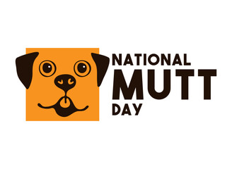 National Mutt Day. Flat design vector.
