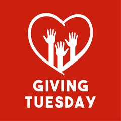 Obraz premium Giving Tuesday. Flat design vector. Poster, banner, card, background.