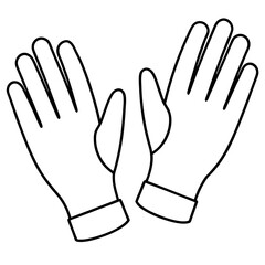 Obraz premium Simple gloves outline in black and white style