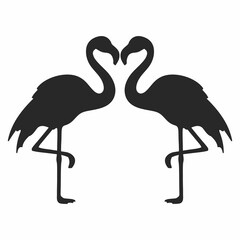 black and white flamingo silhouette