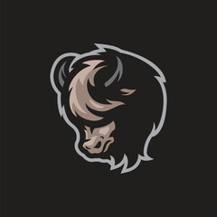 Bison mascot logo design vector with modern illustration concept style for badge, emblem and t shirt printing. Bison head illustration for sport team.