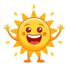 Cheerful sun icons with various facial expressions illustration
