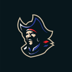 Patriot mascot logo design vector with modern illustration concept style for badge, emblem and t shirt printing. Patriot head illustration for sport team.