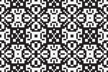 Fototapeta premium Vector monochrome ornamental pattern in ethnic style. Traditional folk motif. Abstract geometric seamless texture with floral shapes, grid,